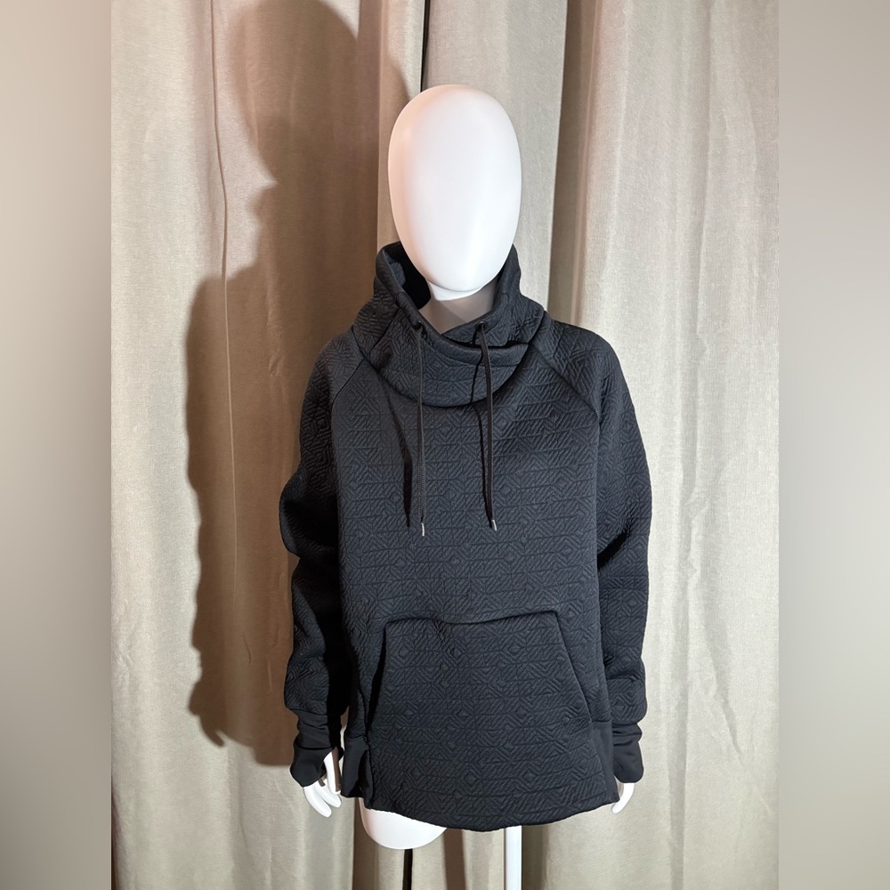 Jacquard Elevation Pull Over Black Quilted Athleta Hoodie